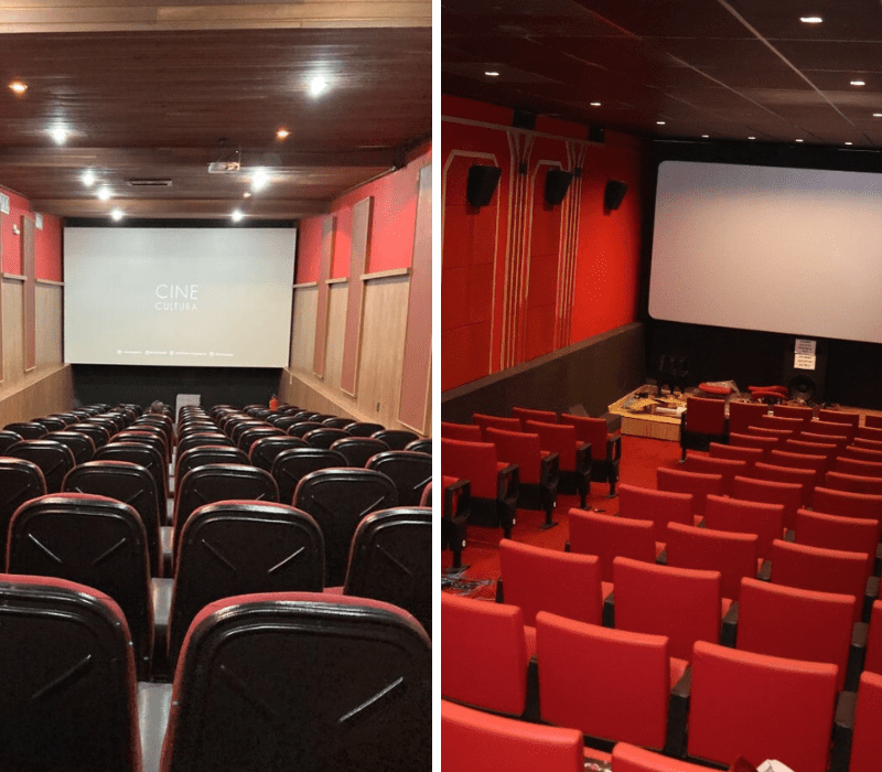Antes e depois do Cine Cultura, em Goiânia (Fotos Secult Goiás)