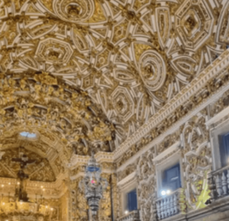 Parte do teto que desabou na Igreja São Francisco de Assis, na Bahia (Foto Gov.br)