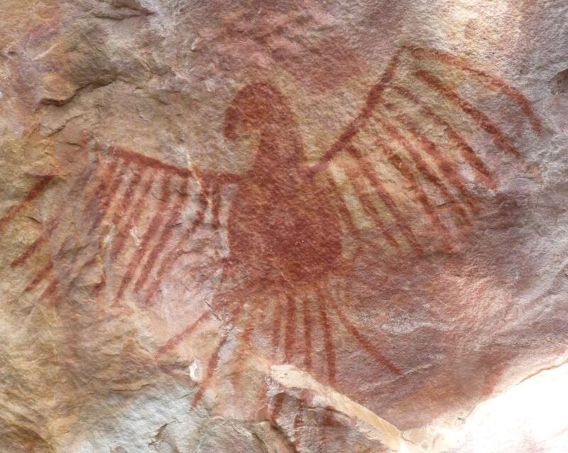 Pintura rupestre na Gruta das Araras (Foto: João Carlos Moreno)