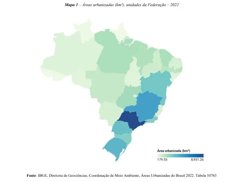 Goiás tem maior área urbanizada do Centro-Oeste, segundo IBGE